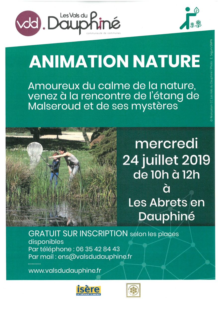 affiche animation nature du 24 juillet 2019