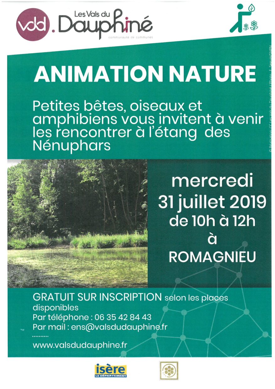 affiche animation nature du 31 juillet 2019