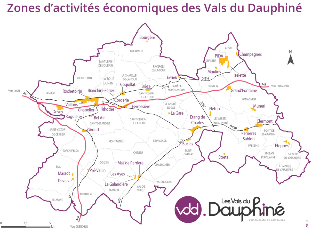 Carte des Zone d'Activité du territoire