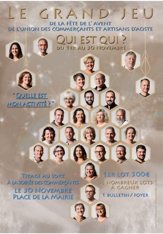 Qui est qui ? Grand jeu des commerçants et artisans de l'Union Commerciale d'Aoste
