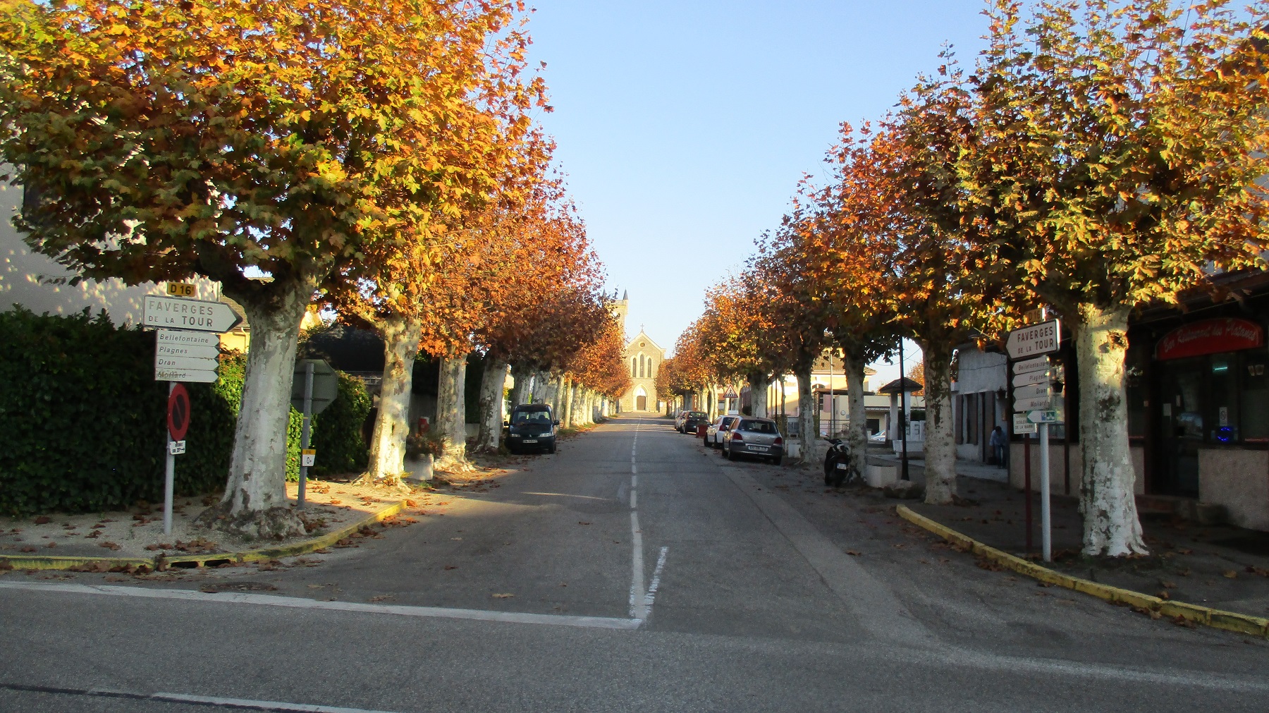 La chapelle allée platanes